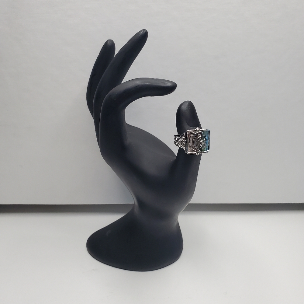 Mens Silver Open Locklet Secret Compartment Ring